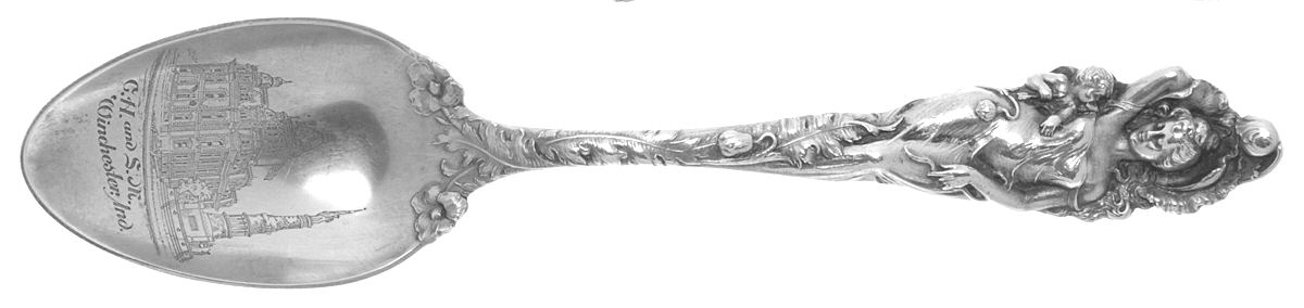 Love Disarmed (Sterling, 1899) Souvenir Spoon (Teaspoon) by Reed & Barton-1