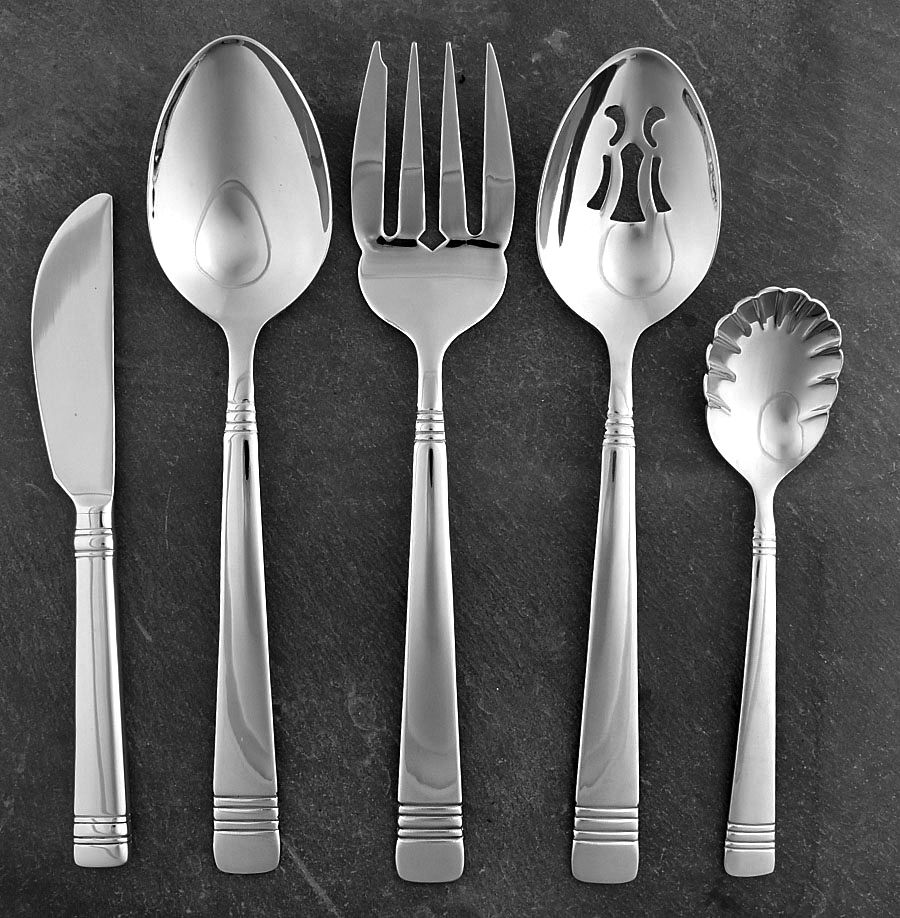 Longwood II-Longwood (Stainless) 5 Piece Hostess Set by Reed & Barton-1