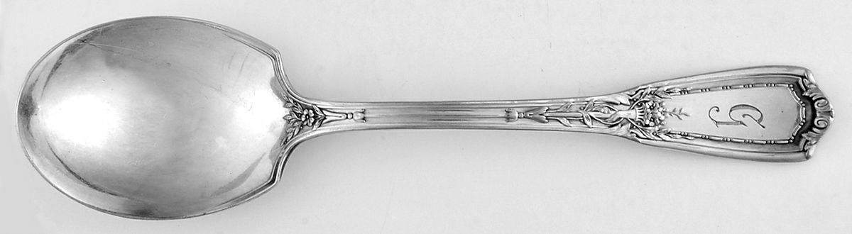Louis XVI (Silverplate, 1926) Monogram Sugar Spoon by Reed & Barton-1
