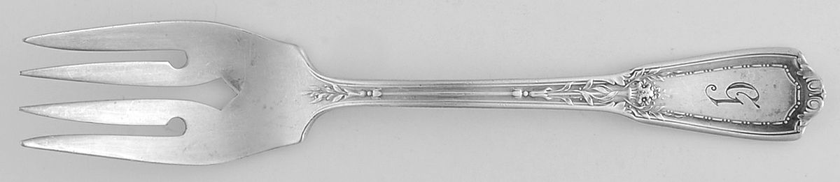 Louis XVI (Silverplate, 1926) Monogram Individual Salad Fork by Reed & Barton-1