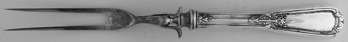 Louis XVI (Silverplate, 1926) Large Roast Carving Fork, Silverplate Prongs by Reed & Barton-1