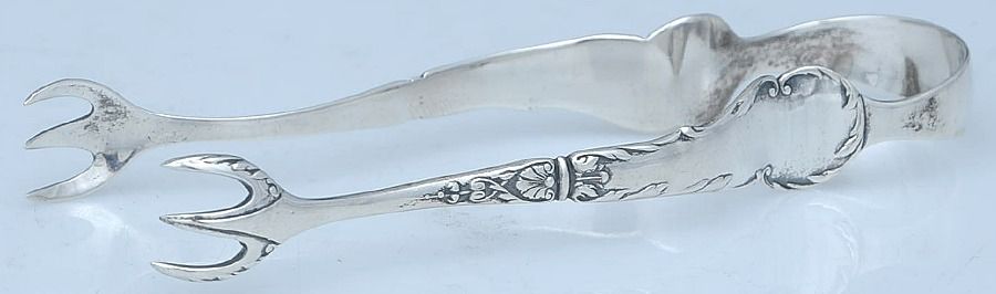Luxembourg (Sterling, 1890, No Monograms) Small Sugar Tongs by Reed & Barton-1