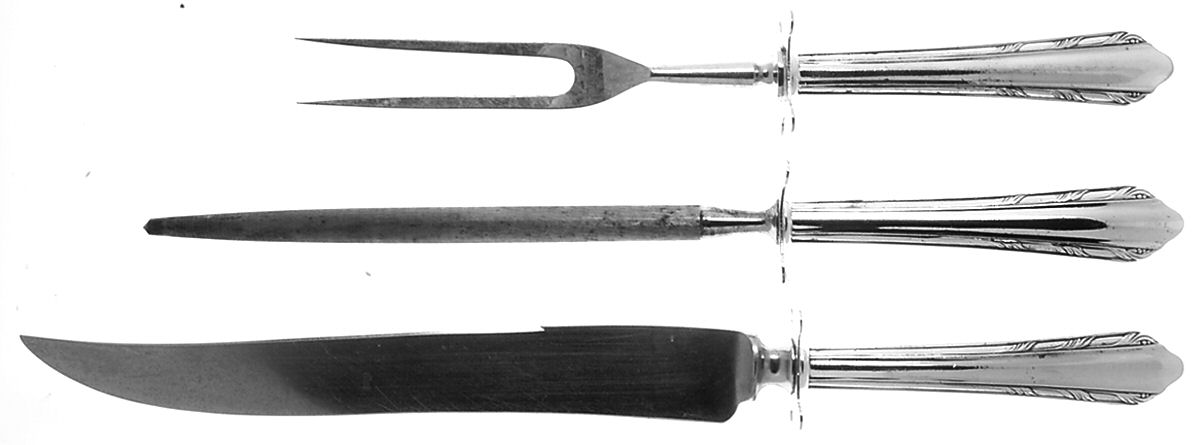 Madamoiselle (Silverplate) Large 3-Piece Roast Carving Set w/ Stainless Blade by Reed & Barton-1