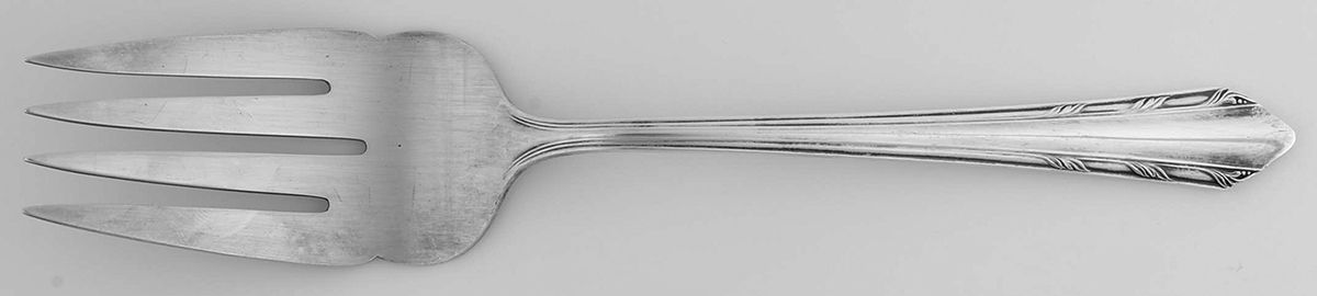 Madamoiselle (Silverplate) Large Solid Cold Meat Serving Fork by Reed & Barton-1