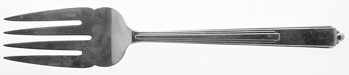 Maid of Honor (Silverplate, 1935) Large Solid Cold Meat Serving Fork by Reed & Barton-1