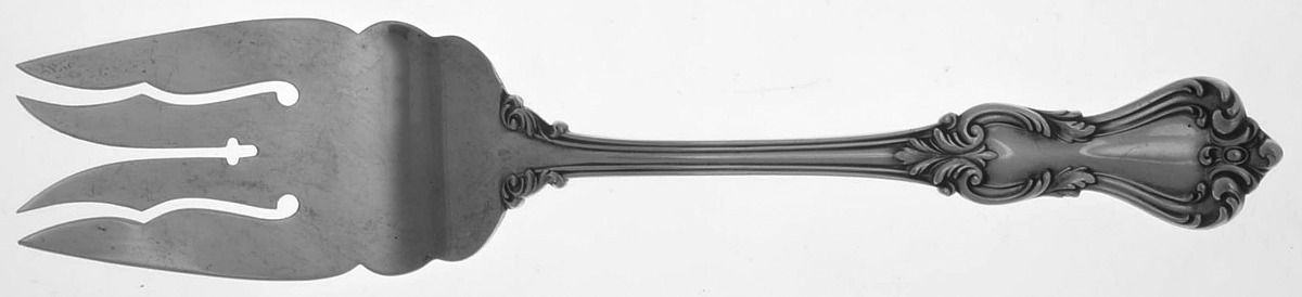 Marlborough (Sterling, 1906, No Monos) Large Solid Cold Meat Serving Fork by Reed & Barton-1