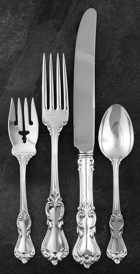 Marlborough (Sterling, 1906, No Monos) 4 Piece Dinner Size Setting by Reed & Barton-1