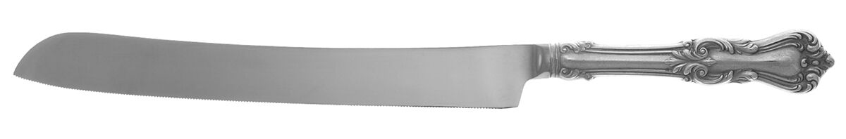 Marlborough (Sterling, 1906, No Monos) Wedding Cake Knife with Stainless Blade HC by Reed & Barton-1