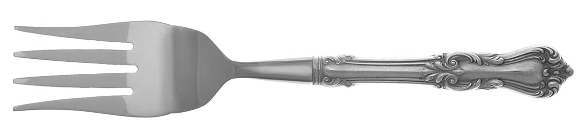 Marlborough (Sterling, 1906, No Monos) Cold Meat Fork Large, Stainless Tines HC by Reed & Barton-1