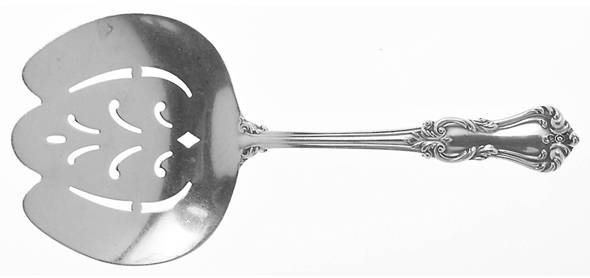 Marlborough (Sterling, 1906, No Monos) Solid Bon Bon Spoon with Pierced Bowl by Reed & Barton-1