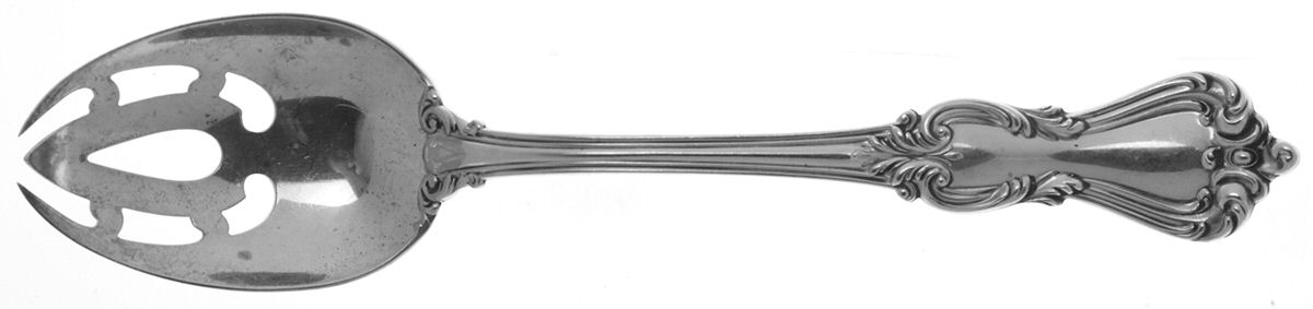 Marlborough (Sterling, 1906, No Monos) Pierced Tablespoon (Serving Spoon) by Reed & Barton-1