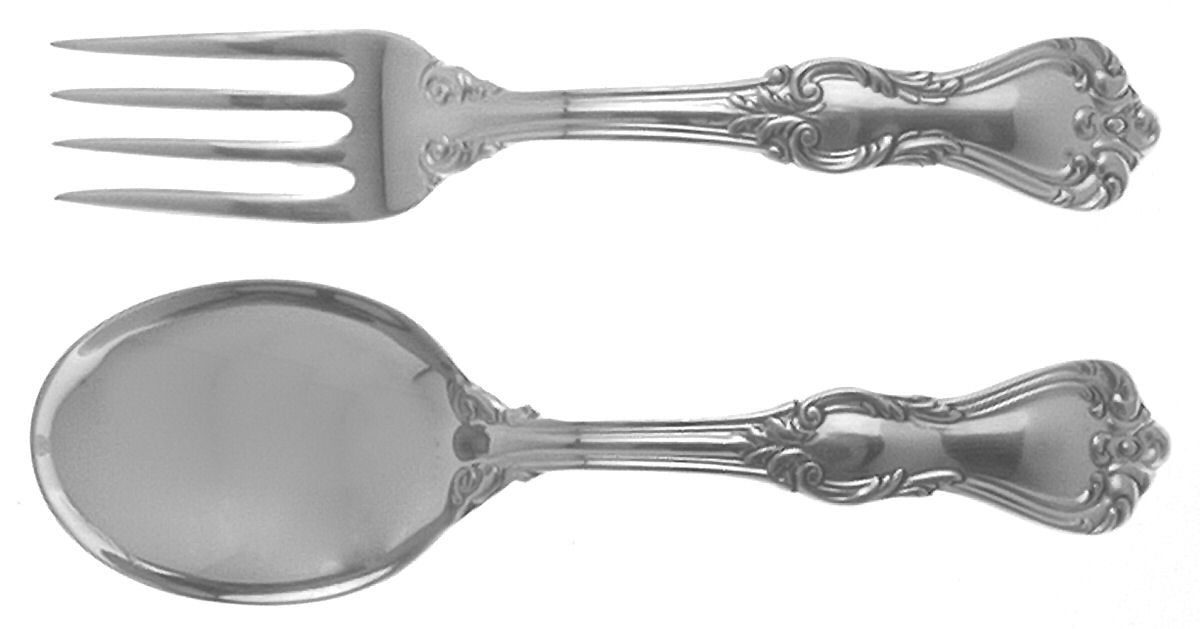 Marlborough (Sterling, 1906, No Monos) 2 Pc Baby Set (BF, BS) by Reed & Barton-1