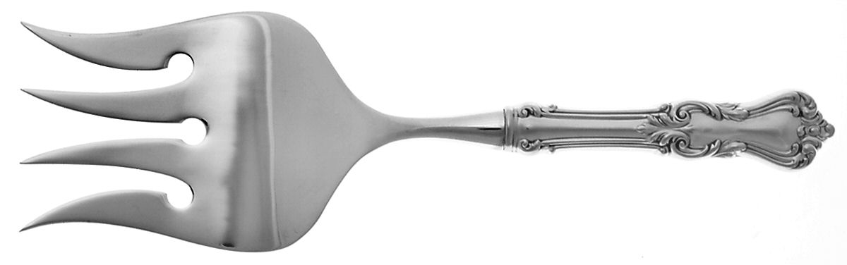 Marlborough (Sterling, 1906, No Monos) Hollow Handle Fish Serving Fork, Silverplate Tines by Reed & Barton-1