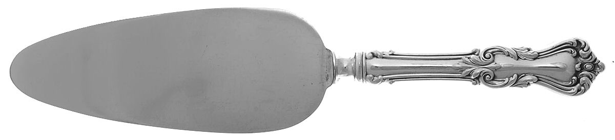 Marlborough (Sterling, 1906, No Monos) Pie Server with Silverplate Blade by Reed & Barton-1