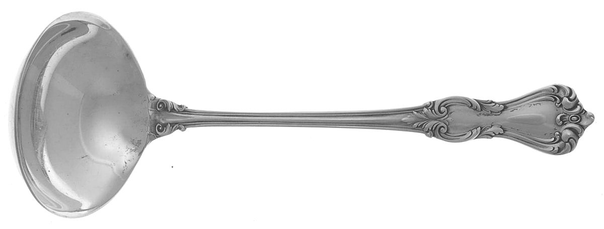 Marlborough (Sterling, 1906, No Monos) Solid Piece Cream Ladle by Reed & Barton-1