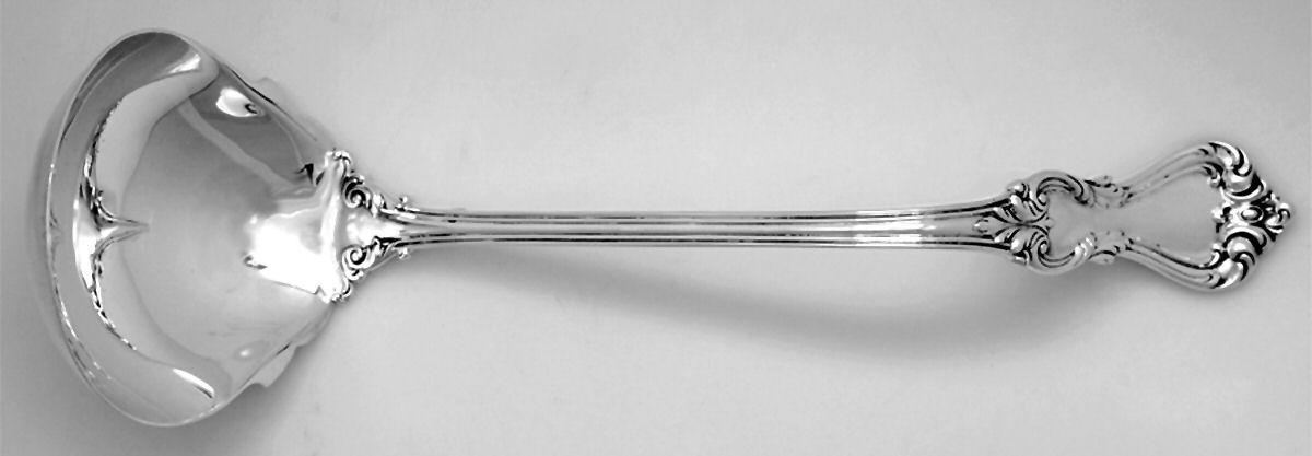 Marlborough (Sterling, 1906, No Monos) Small Solid Soup Ladle by Reed & Barton-1