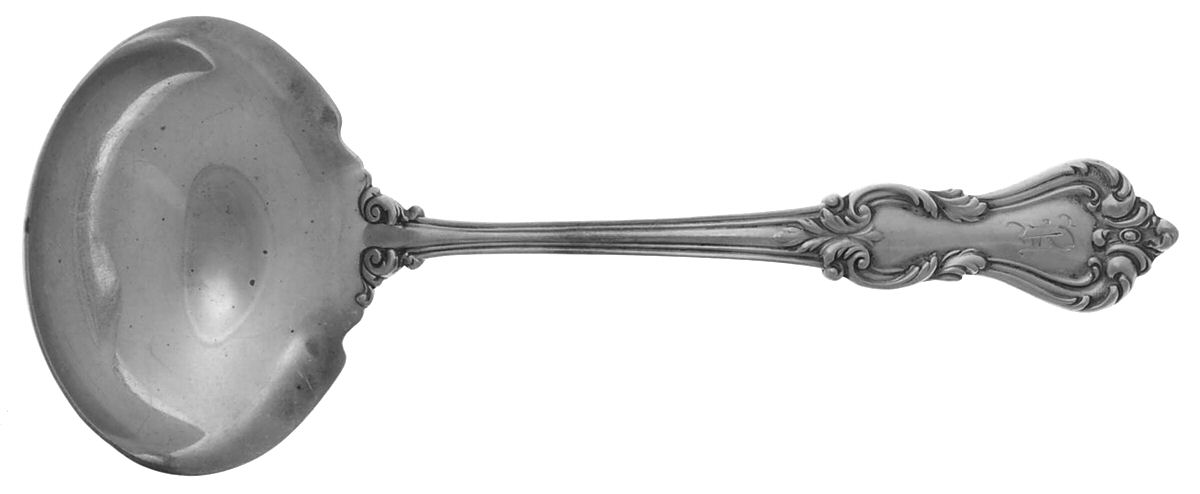 Marlborough (Sterling, 1906, No Monos) Solid Gravy Ladle by Reed & Barton-1