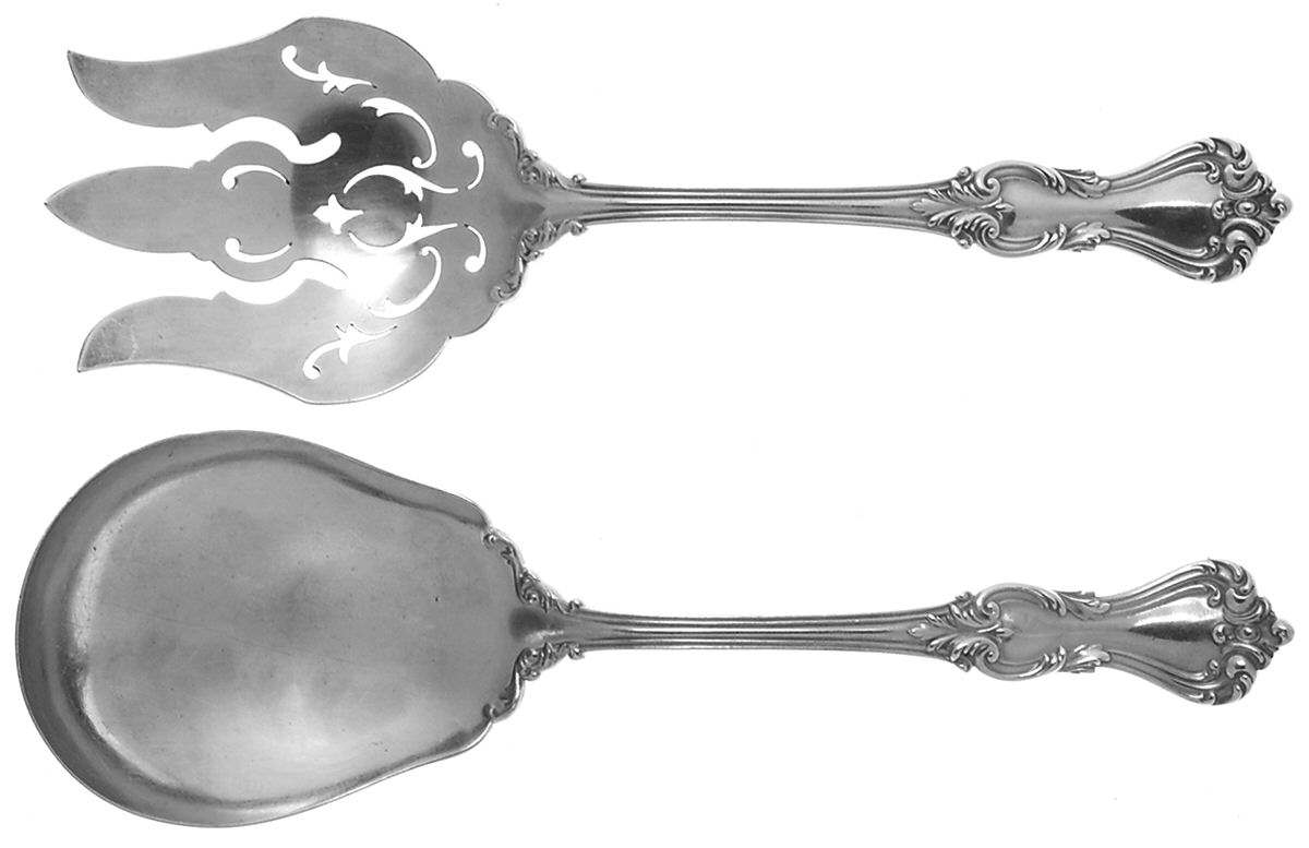 Marlborough (Sterling, 1906, No Monos) (2 Pc) Solid Salad Set by Reed & Barton-1