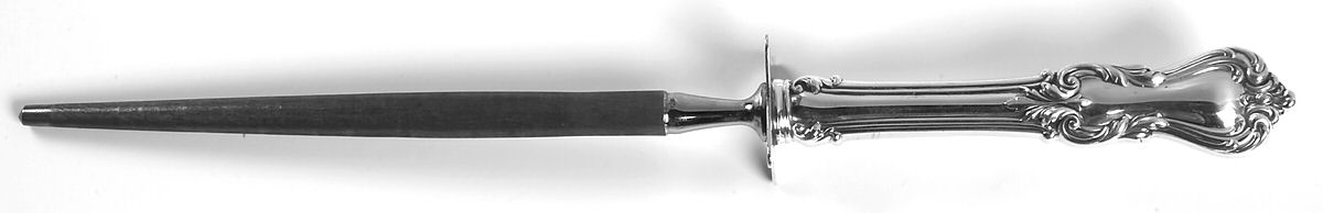 Marlborough (Sterling, 1906, No Monos) Large Steel Rod Knife Sharpener by Reed & Barton-1