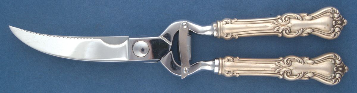 Marlborough (Sterling, 1906, No Monos) Poultry Shears with Stainless Blades by Reed & Barton-1