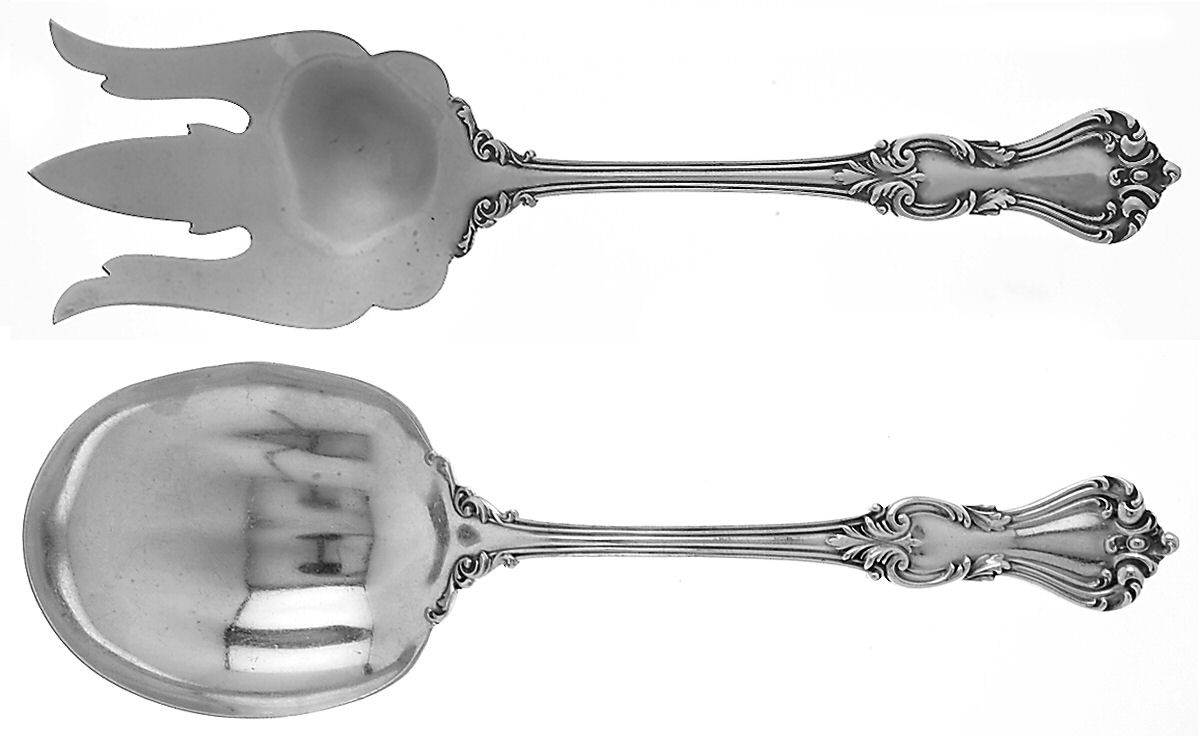 Marlborough (Sterling, 1906, No Monos) (2 Pc) Solid Salad Set by Reed & Barton-1