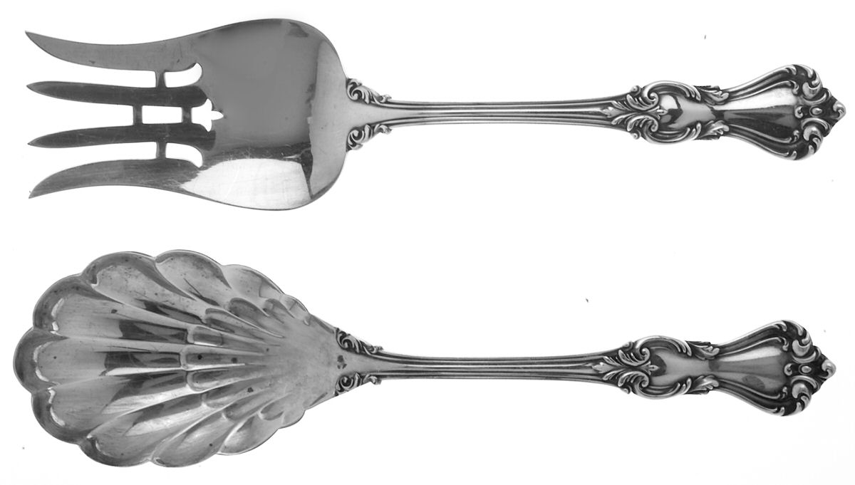 Marlborough (Sterling, 1906, No Monos) (2 Pc) Solid Salad Set by Reed & Barton-1