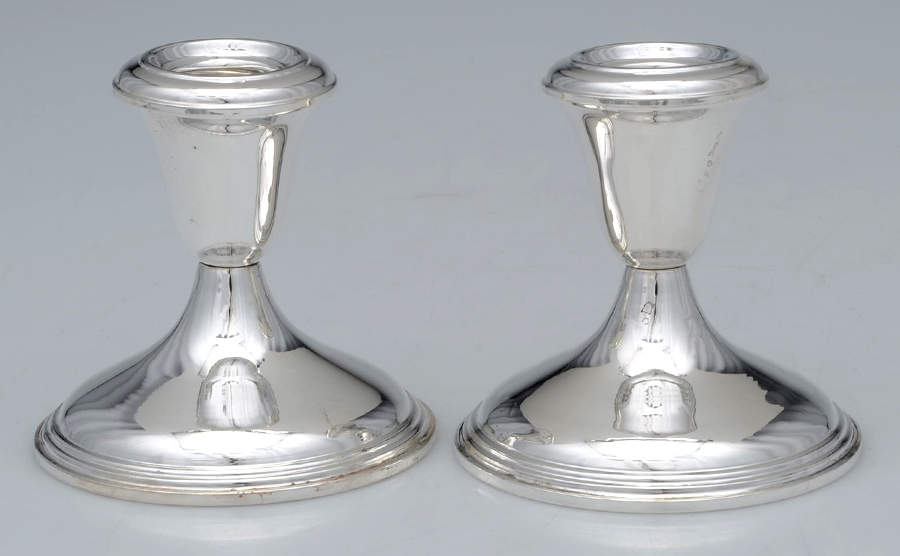 Sterling Hollowware Pair of Weighted Console Candleholders by Reed & Barton-1