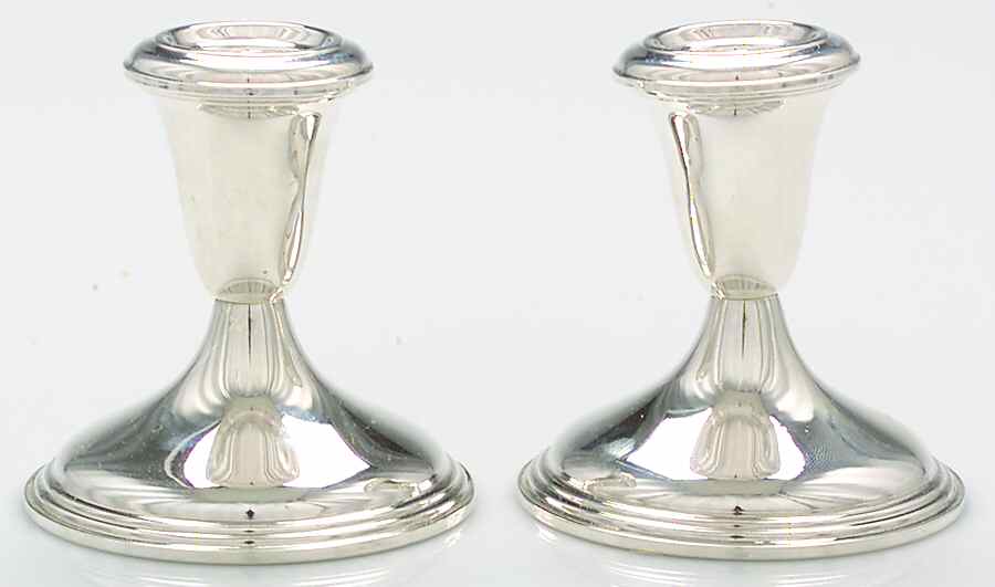 Sterling Hollowware Pair of 3" Console Candleholders by Reed & Barton-1