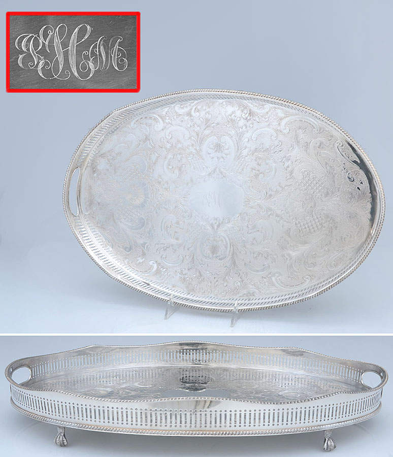 Silverplate Hollowware 18" Gallery Tray by Reed & Barton-1