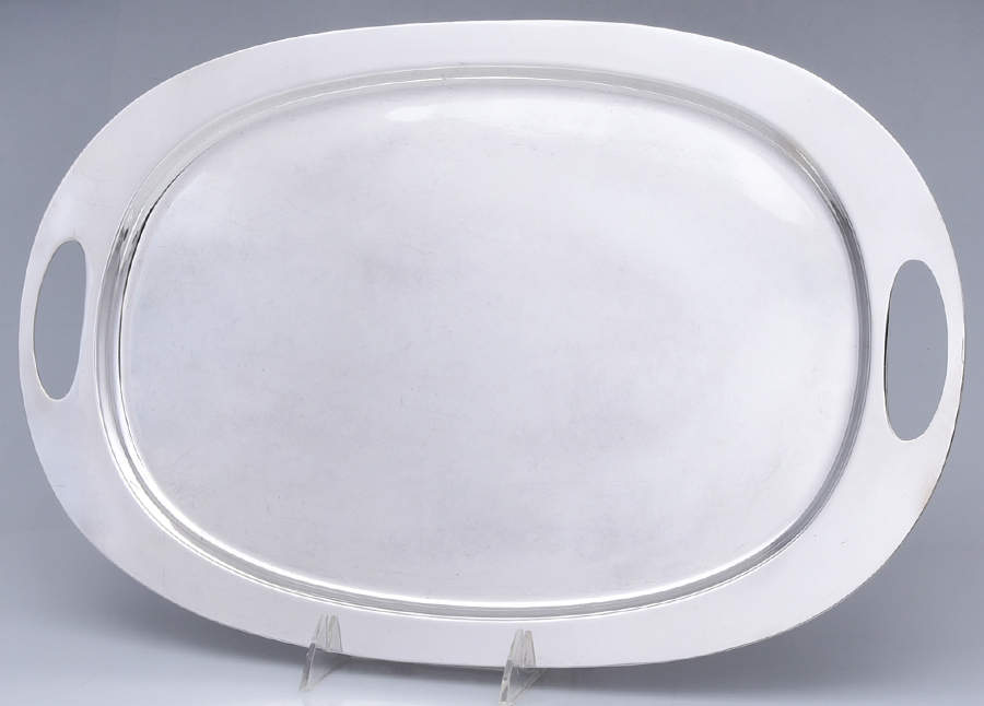Silverplate Hollowware 17" Oval Serving Platter by Reed & Barton-1