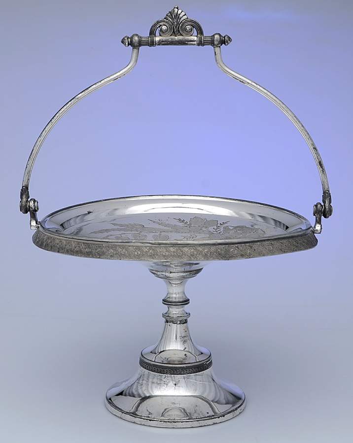 Silverplate Hollowware Footed Handled Cake Basket by Reed & Barton-1