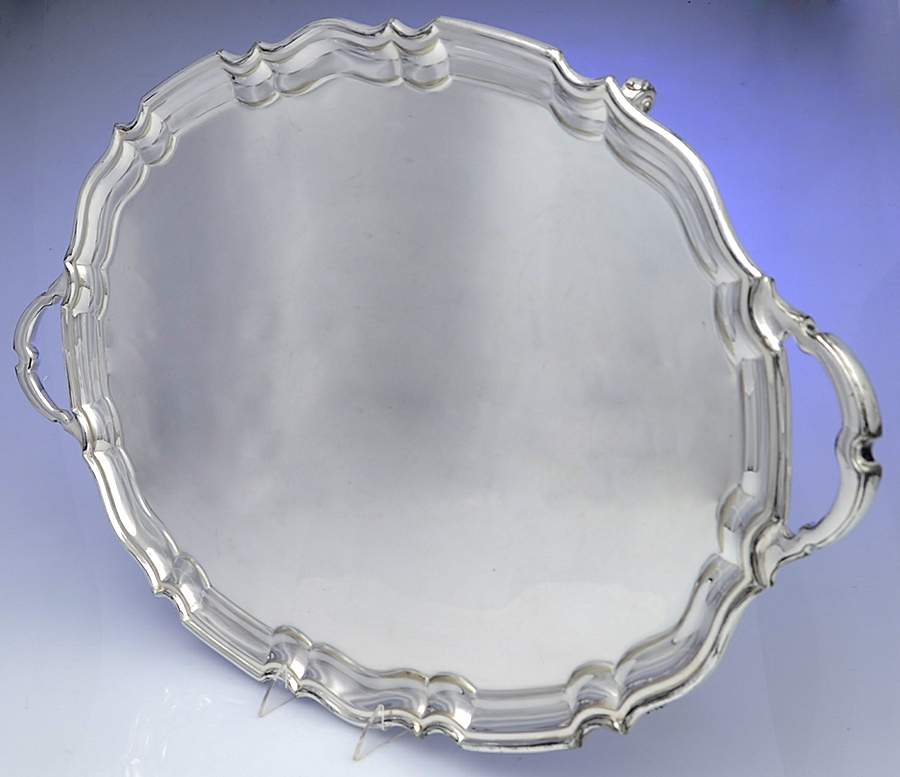Silverplate Hollowware Large Footed Waiter Tray by Reed & Barton-1