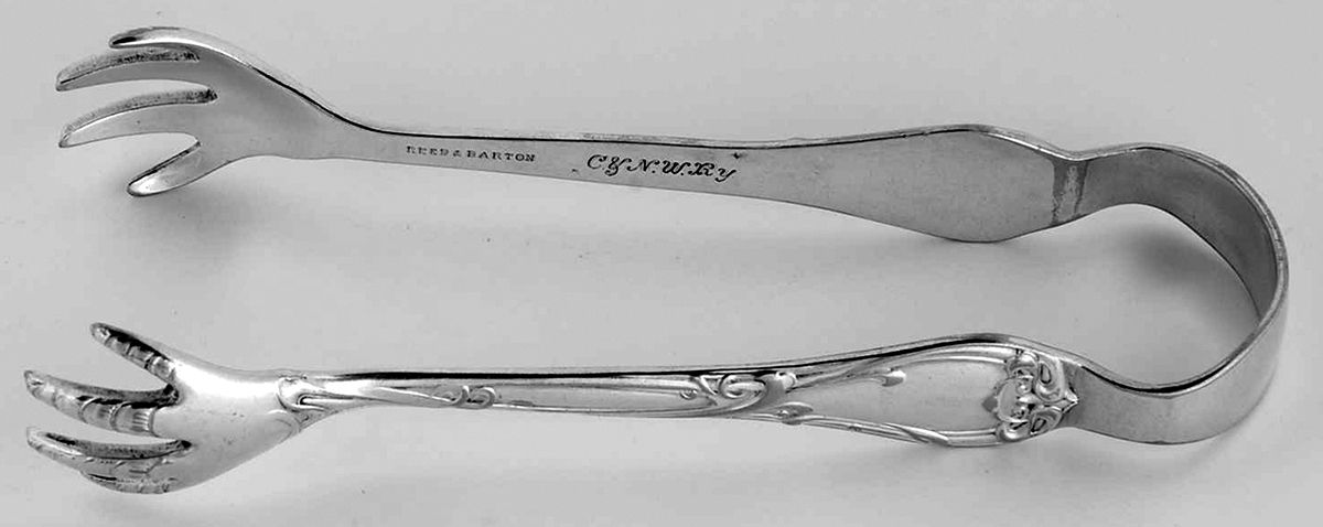 Modern Art (Silverplate, 1904) Sugar Tongs by Reed & Barton-1