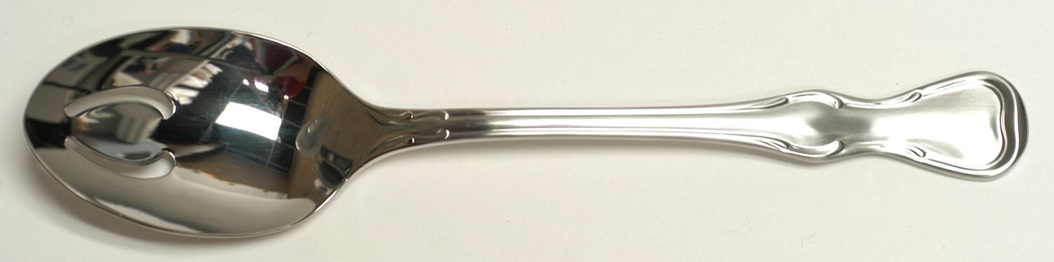 Modern Provincial (Stainless, 1967) Pierced Tablespoon (Serving Spoon) by Reed & Barton-1