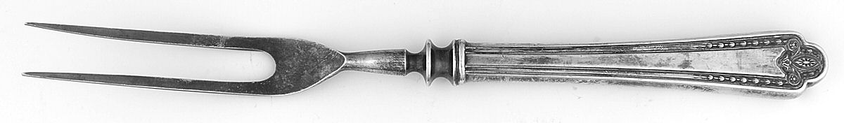 Normandy (Silverplate, 1925) Small Steak Carving Fork with Stainless Prongs by Reed & Barton-1