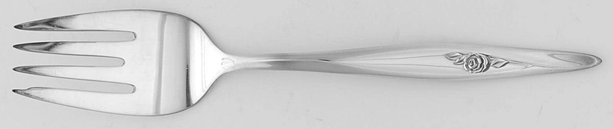 Nostalgia (Silverplate, 1963) Medium Solid Cold Meat Serving Fork by Reed & Barton-1