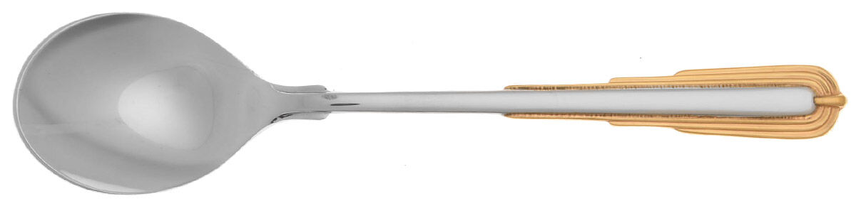 Odessa Gold (Stainless-Gold) Spoon-Spaghetti/Solid-Individual HC by Reed & Barton-1