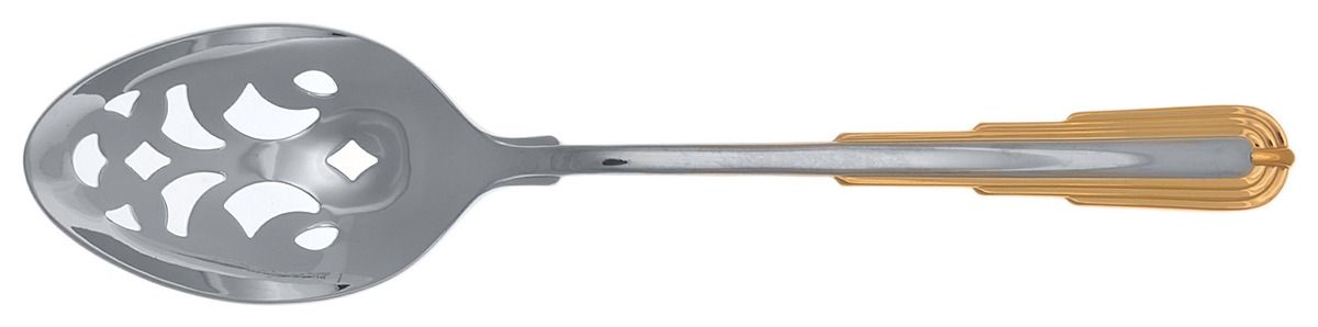 Odessa Gold (Stainless-Gold) Pierced Tablespoon (Serving Spoon) by Reed & Barton-1