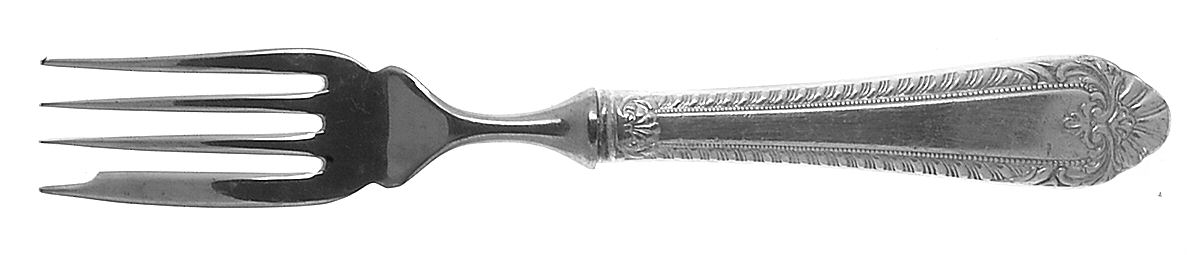 Old London (Silverplate) Individual Hollow Fish Fork, Stainless Tines by Reed & Barton-1