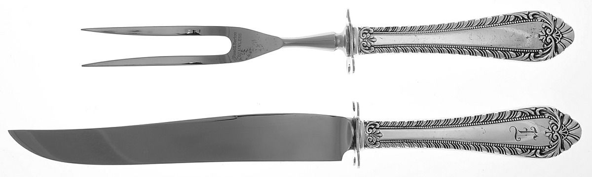 Old London (Silverplate) Small Stainless Blade 2-Piece Steak Carving Set by Reed & Barton-1