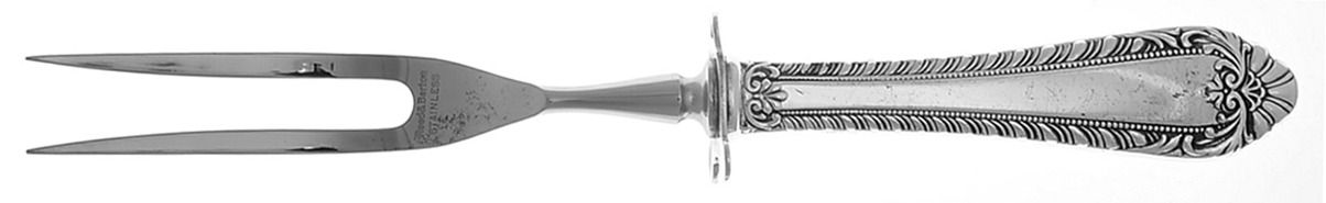 Old London (Silverplate) Small Steak Carving Fork with Stainless Prongs by Reed & Barton-1