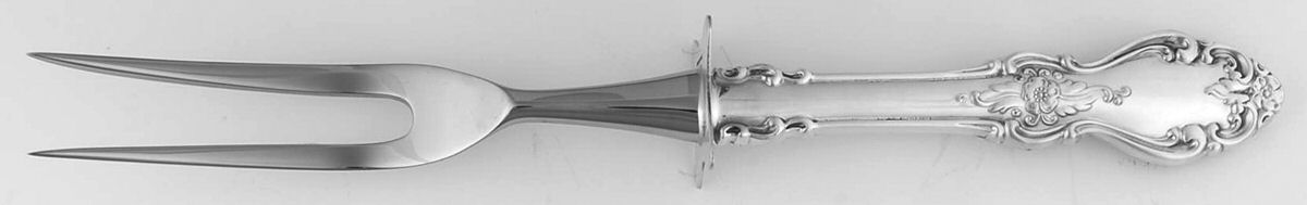 Old Virginia (Sterling) Lg Carving/Roast Fork-Stn Prong w/Sterling Guard by Reed & Barton-1