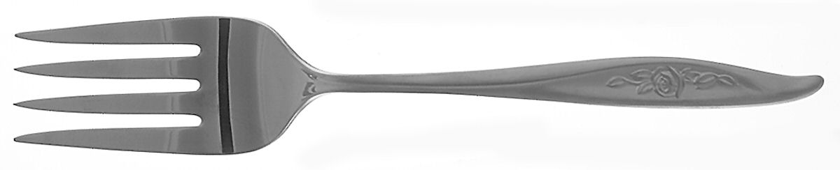 One Rose (Stainless, 1962) Medium Solid Cold Meat Serving Fork by Reed & Barton-1