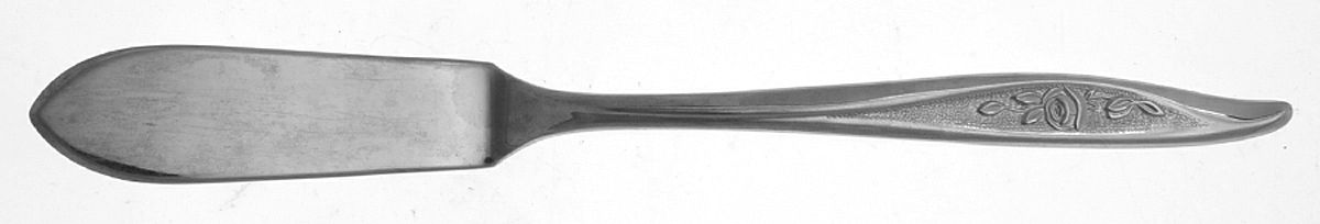 One Rose (Stainless, 1962) Flat Handle Master Butter Knife by Reed & Barton-1