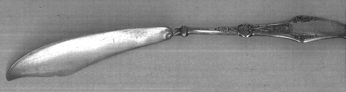 Orient (Silverplate, 1879) Flat Twisted Handle Master Butter Knife by Reed & Barton-1