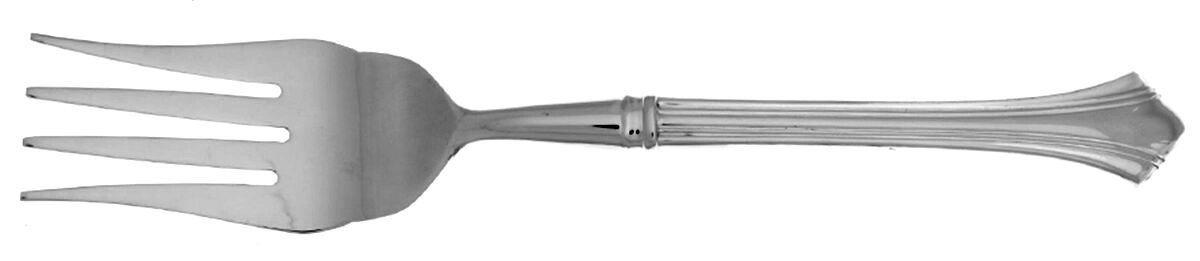 Parthenon (Silverplate, 1985) Cold Meat Fork Large, Stainless Tines HC by Reed & Barton-1