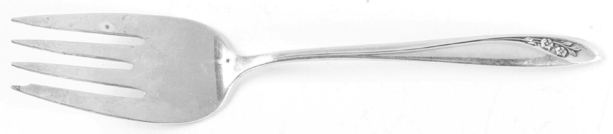 Petite Fleur (Sterling, 1961) Medium Solid Cold Meat Serving Fork by Reed & Barton-1
