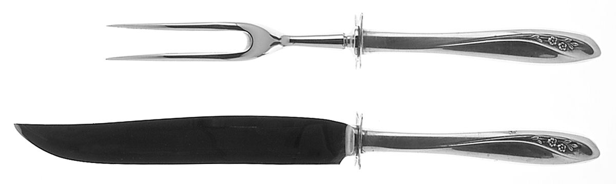 Petite Fleur (Sterling, 1961) 2 Piece Small Carving Set W/ Sterling Guard by Reed & Barton-1