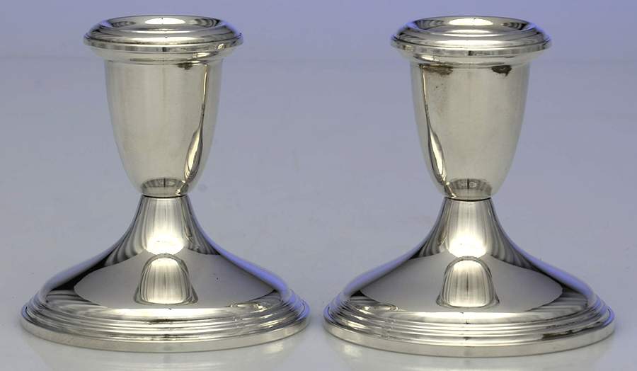 The Pilgrim (Sterling) Pair of Weighted Candleholders by Reed & Barton-1