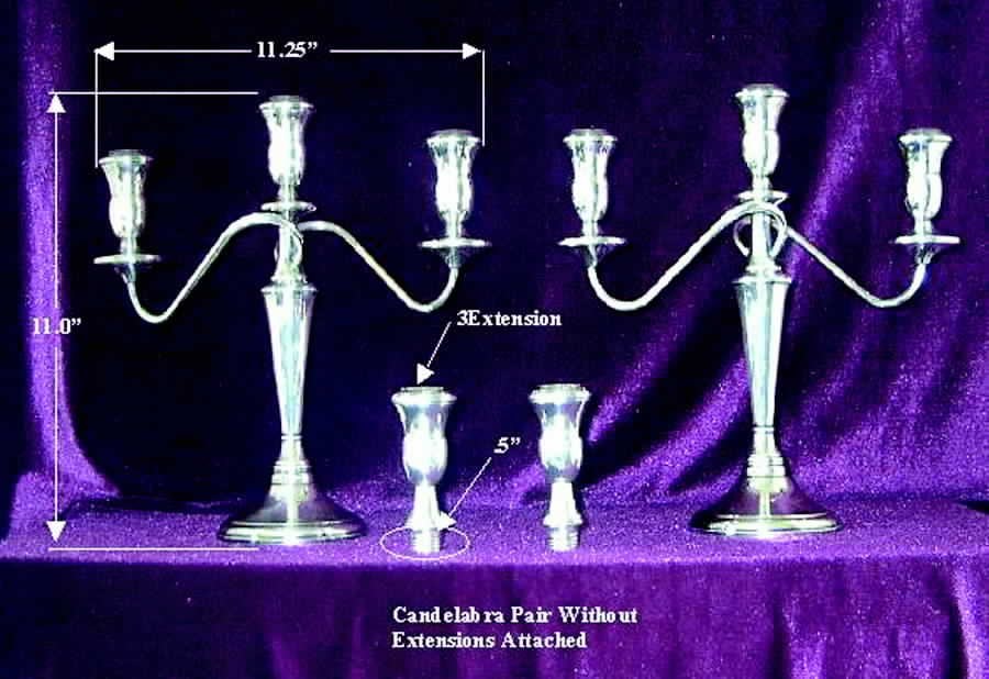The Pilgrim (Sterling) Large 3-Light Candelabra by Reed & Barton-1